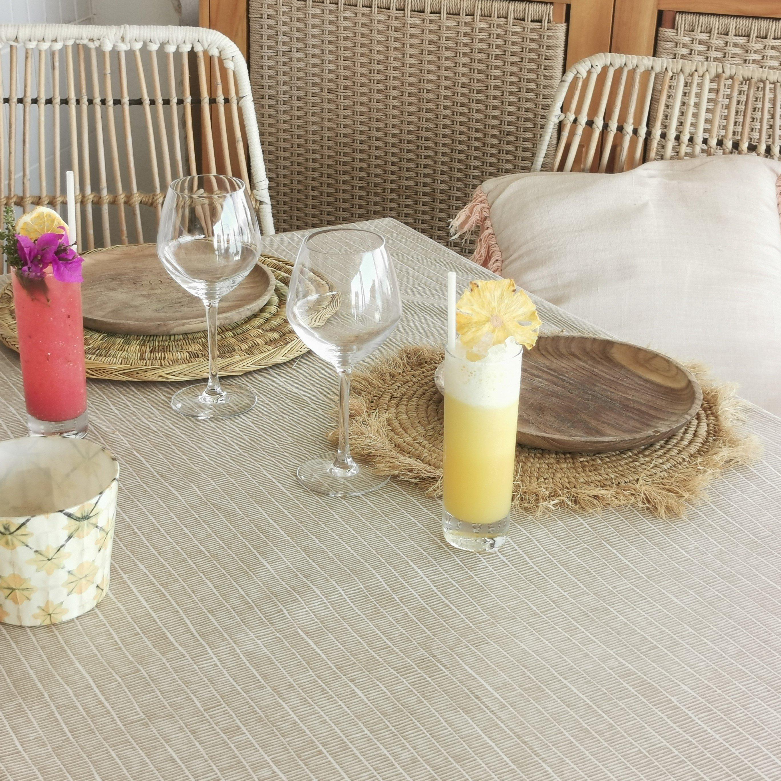 Image of Tischdecke abwaschbar rund oder ovale Bambus Tischdecke abwaschbar rund oder ovale Bambus