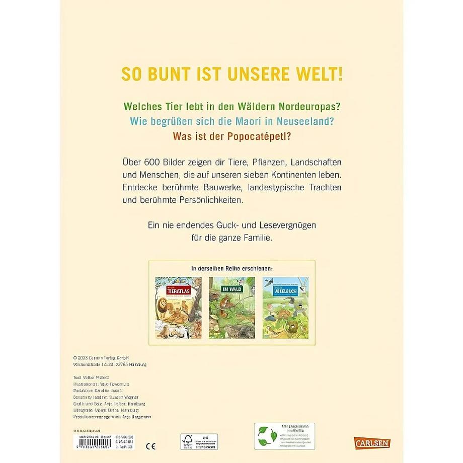 Mein grosser Weltatlas Präkelt, Volker; Kawamura, Yayo (Illustrationen) Copertina rigida 