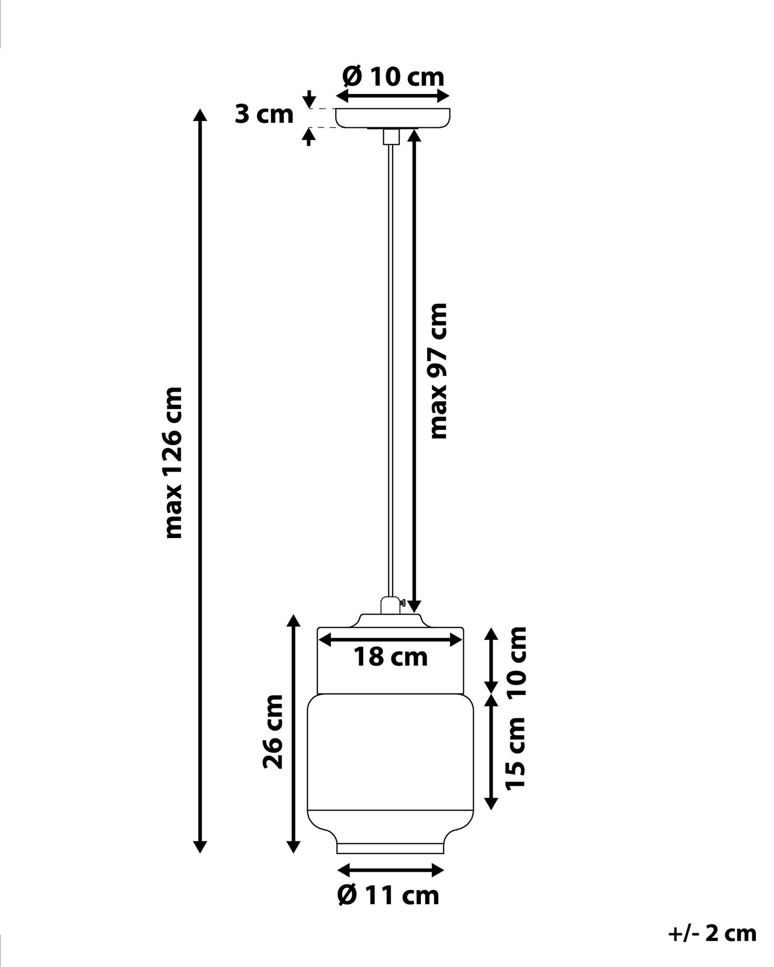 Beliani Lampe suspension en Verre Moderne JURUA  