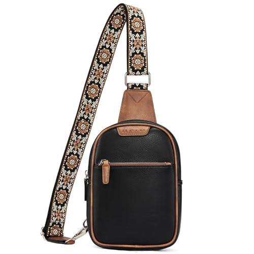 Image of Gürteltasche, Umhängetasche, Brusttasche, Leder-umhängetasche, Kleine Umhängetasche, Mehrzweck-tagesrucksack Herren Schwarz