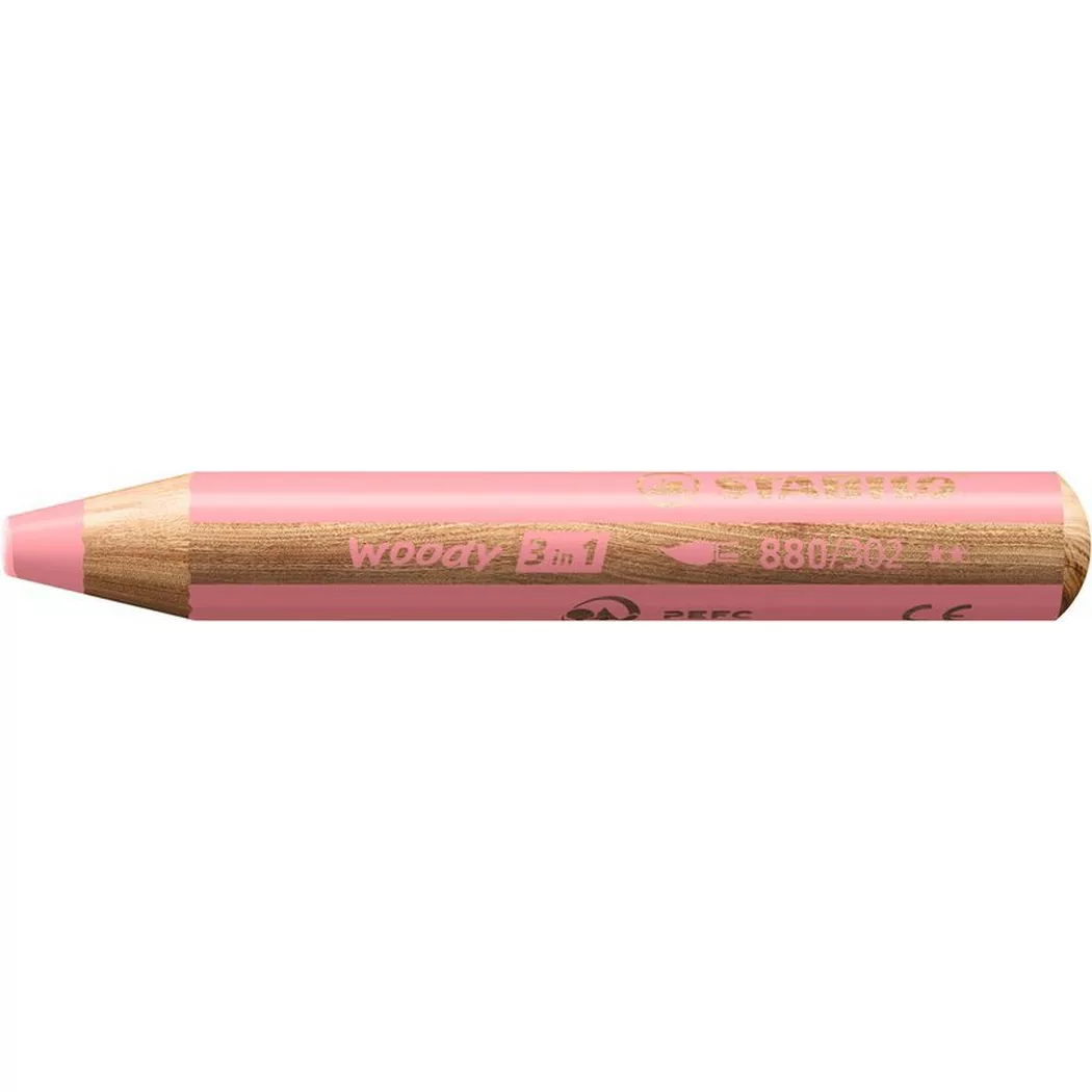 STABILO Multitalentstift woody 3 in 1, rund, pastellpink