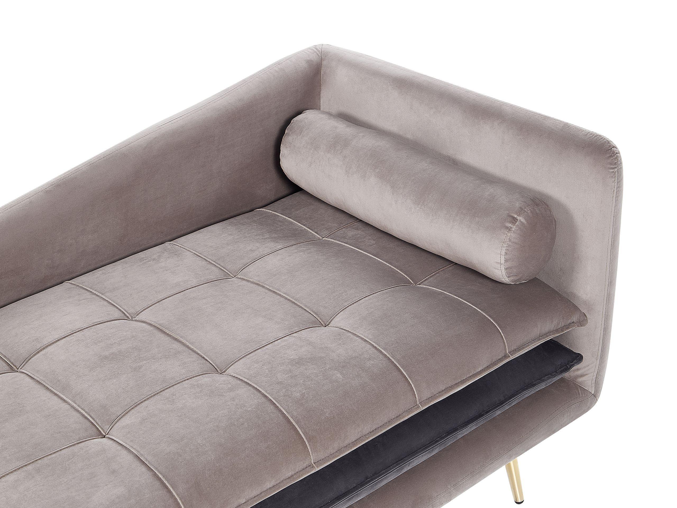 Beliani Chaise longue côté droit en Velours Glamour GONESSE  