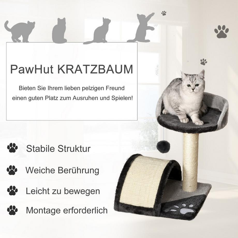 Northio  Tiragraffi Palline Da Gioco E Tiragraffi In Corda Di Sisal, Tiragraffi Stabile, Grigio, 35.5X37X46Cm 