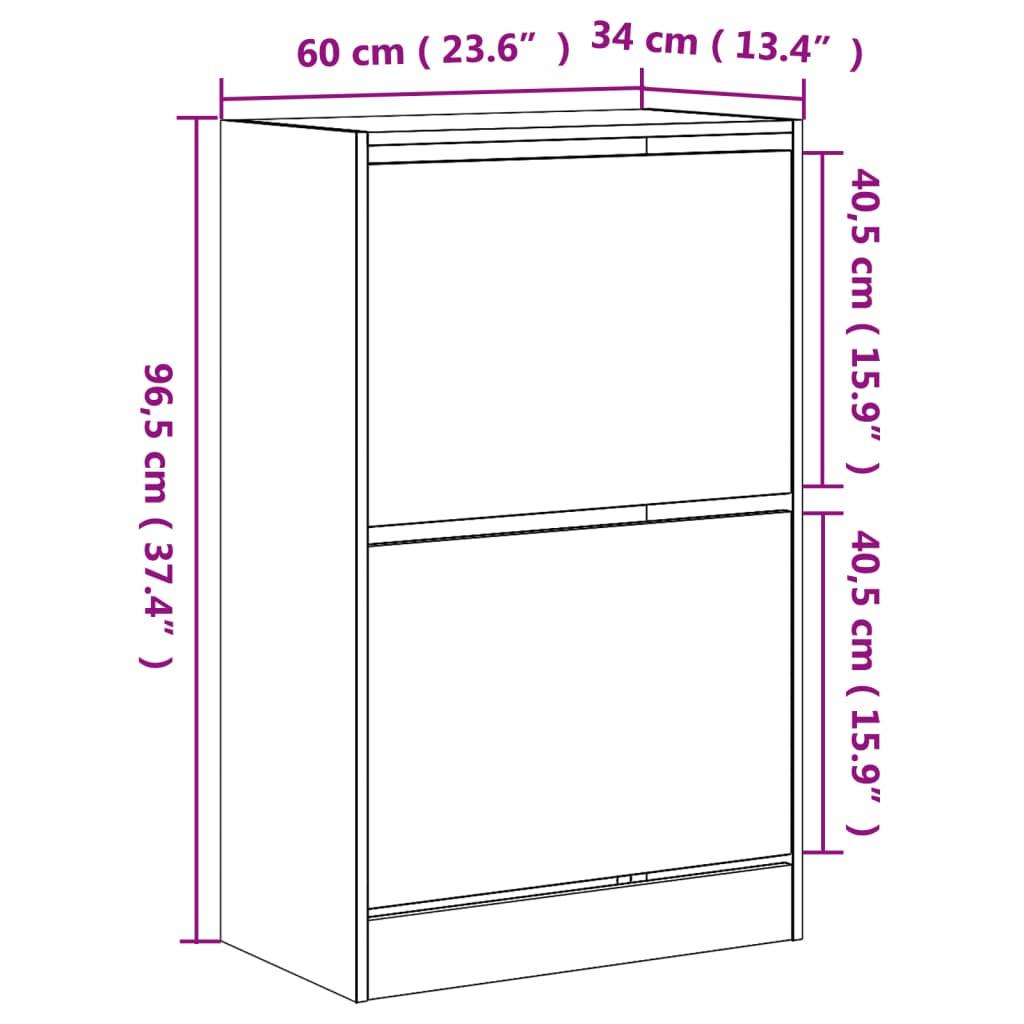 VidaXL Armoire à chaussures bois d'ingénierie  