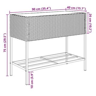 VidaXL Jardinière rotin synthétique  