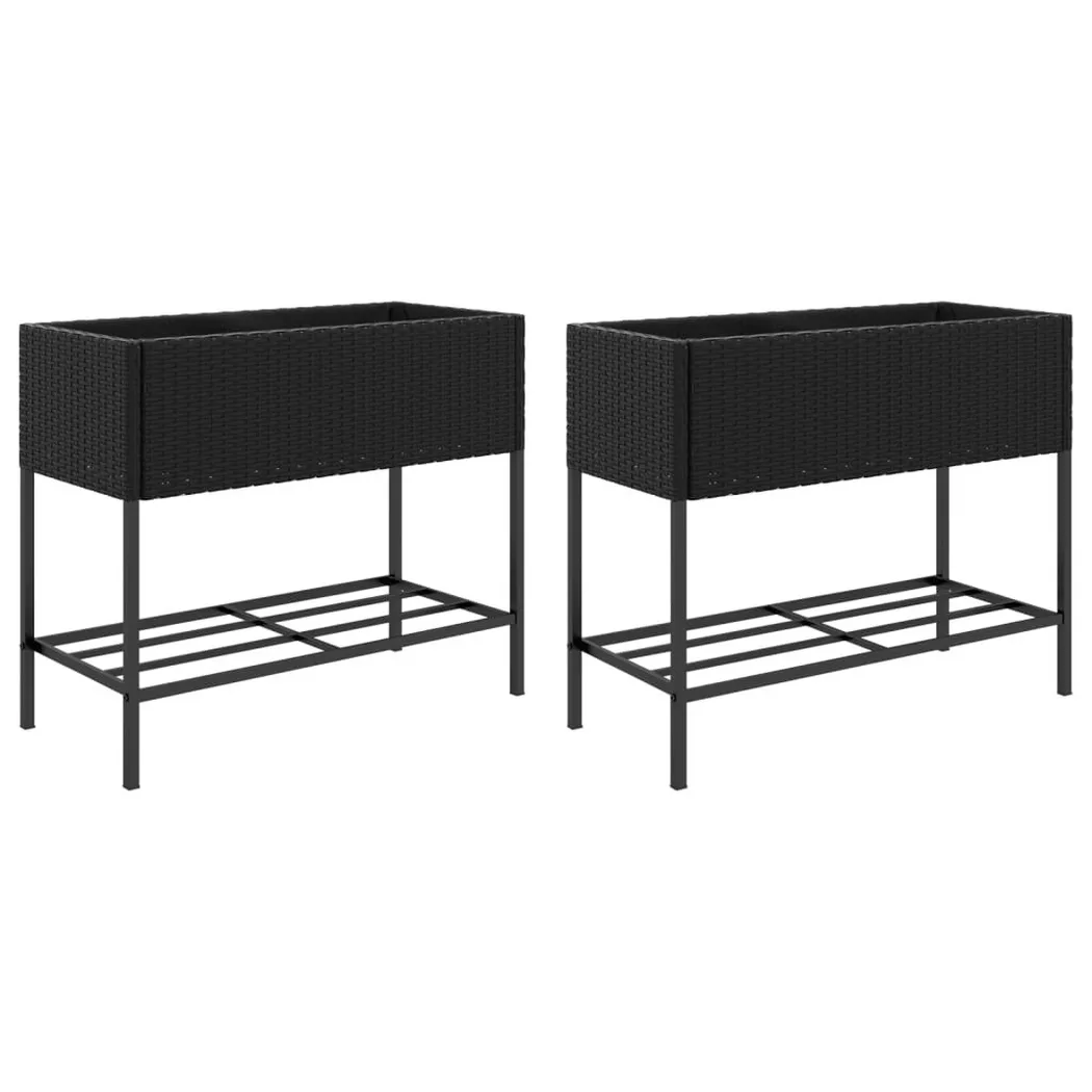VidaXL - Jardinière rotin synthétique, One Size, Noir