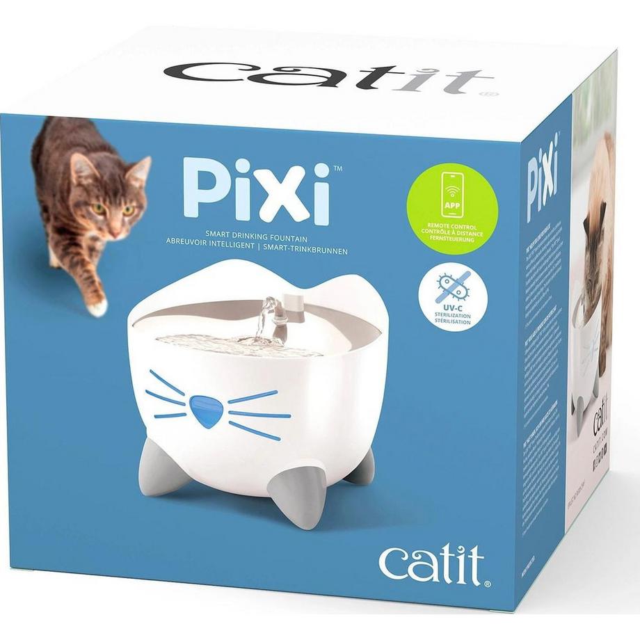 Catit  Pixi Smart Trinkbrunnen 2L,weiss mit WiFi und edelstahl 