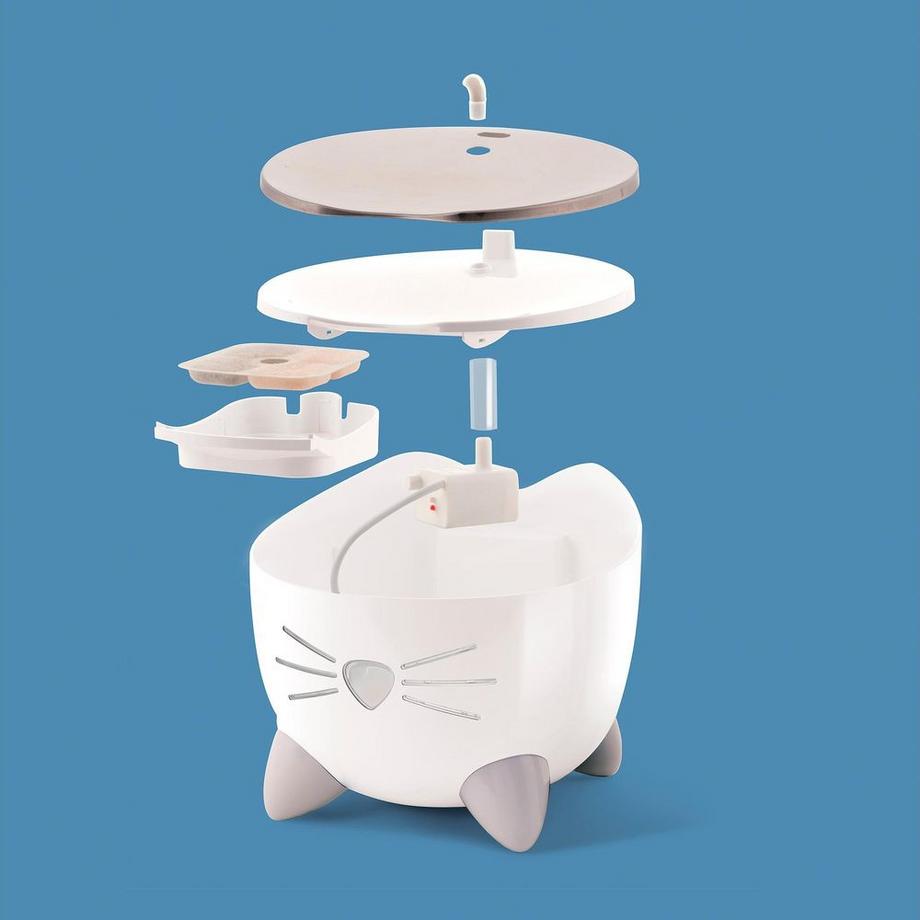 Catit  Pixi Smart Trinkbrunnen 2L,weiss mit WiFi und edelstahl 