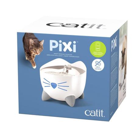 Catit  Pixi Smart Trinkbrunnen 2L,weiss mit WiFi und edelstahl 