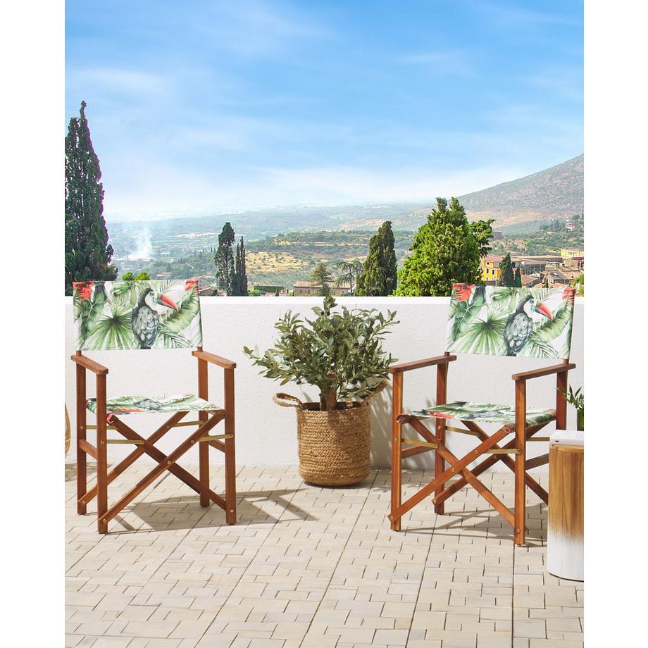 Beliani Gartenstuhl 2er Set aus Stoff  CINE  