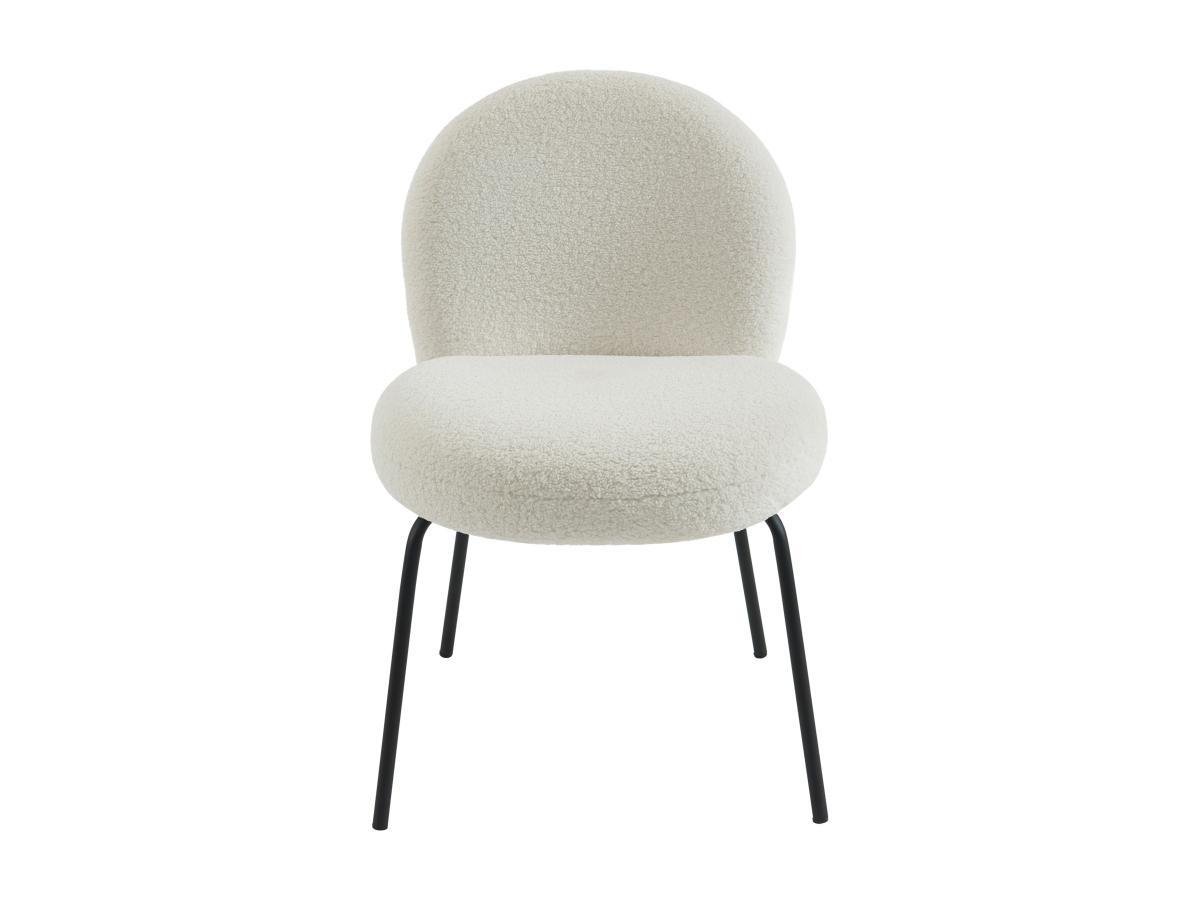 PASCAL MORABITO Lot de 2 chaises en tissu bouclette et métal noir - Crème - CURLYN de Pascal Morabito  