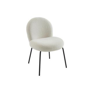 PASCAL MORABITO Lot de 2 chaises en tissu bouclette et métal noir - Crème - CURLYN de Pascal Morabito  