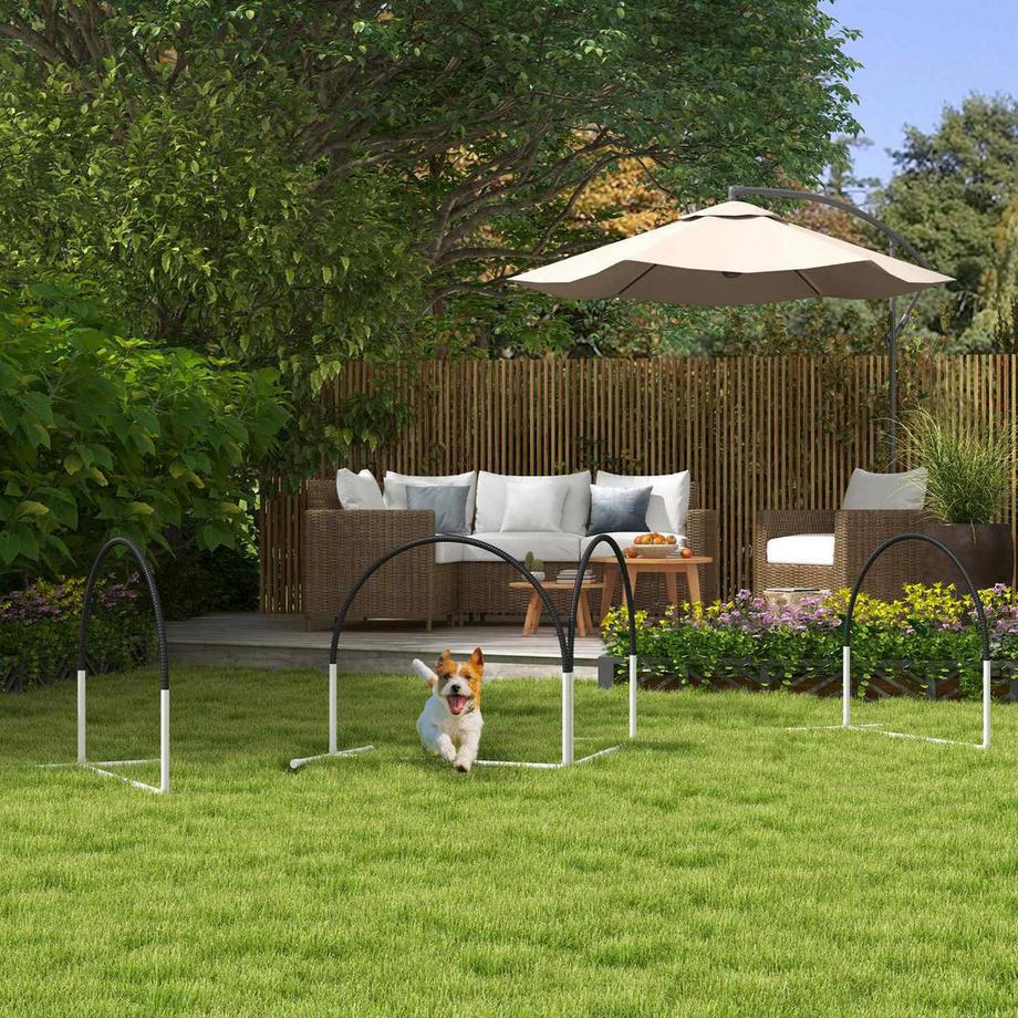 Northio  Hunde Agility Set, 4Er-Set Hundetraining Mit Slalomstangen, Agility-Ausrüstung Für Hunde Mit Tragetasche Aus Oxford, Schwarz 