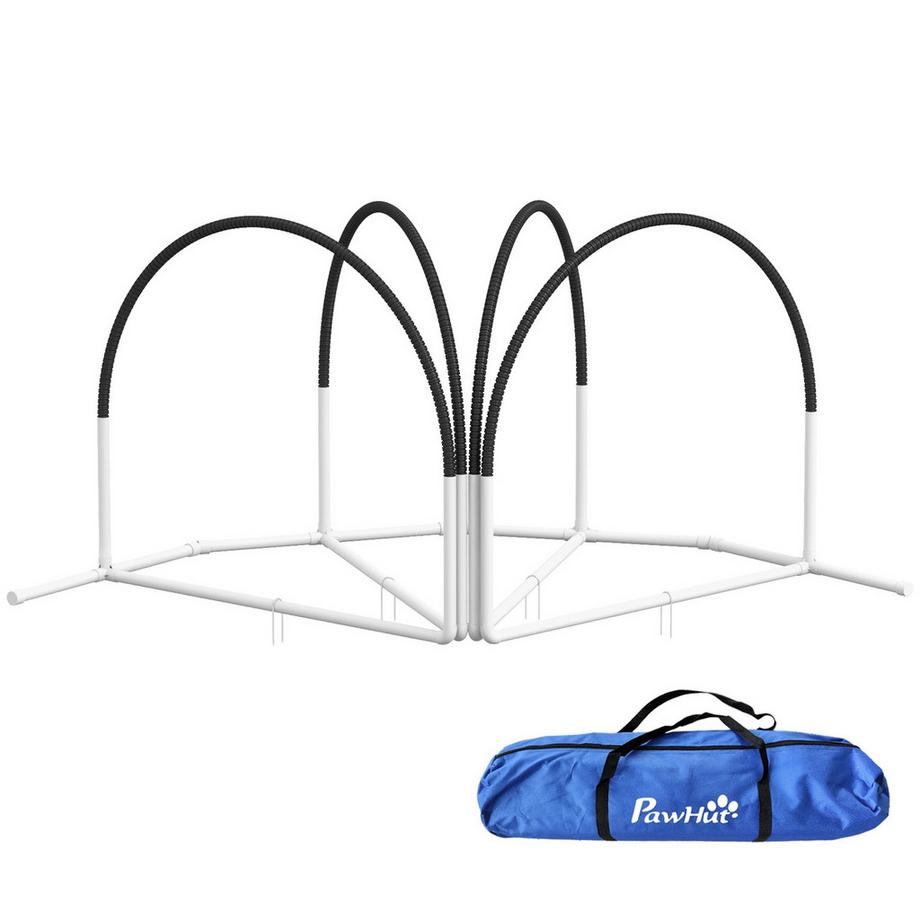 Northio  Hunde Agility Set, 4Er-Set Hundetraining Mit Slalomstangen, Agility-Ausrüstung Für Hunde Mit Tragetasche Aus Oxford, Schwarz 