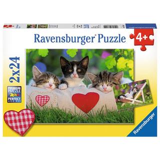 Ravensburger  Puzzle Verschlafene Kätzchen (2x24) 