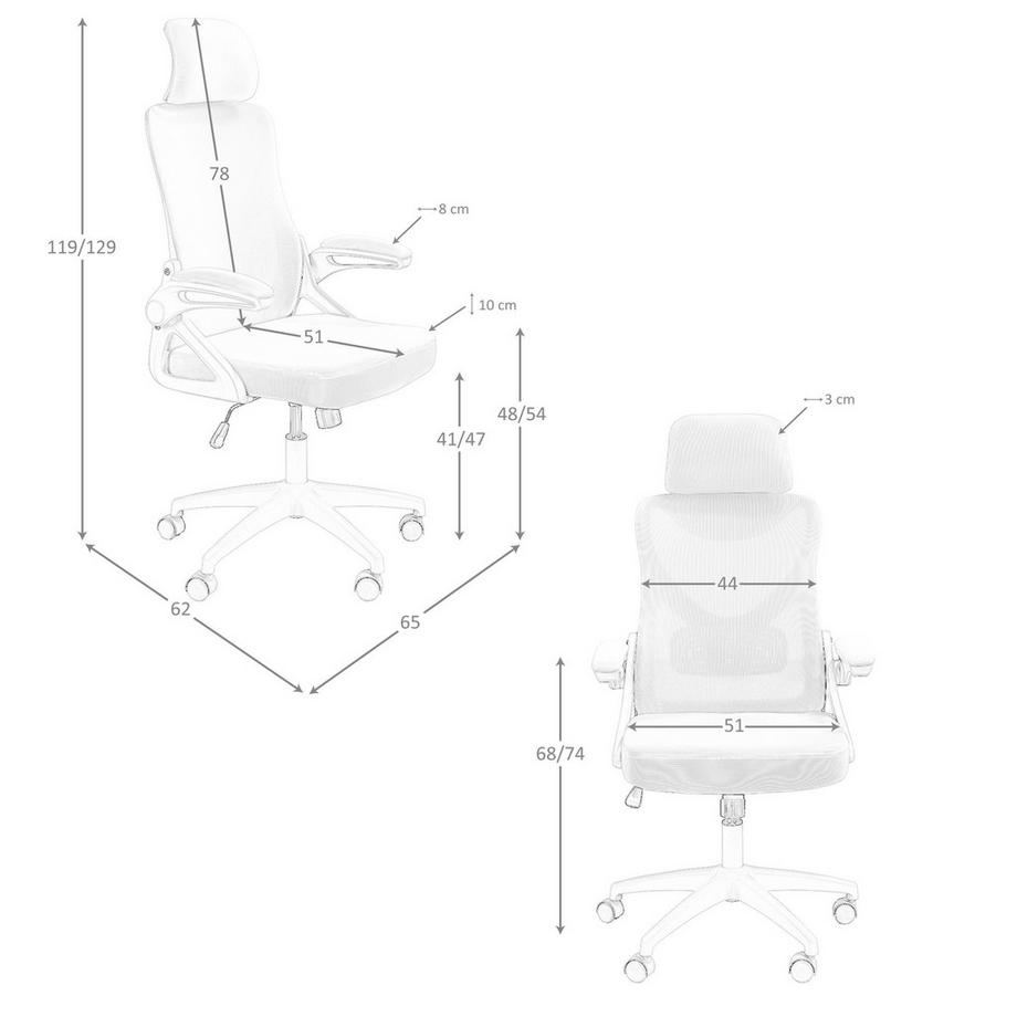 ANGEL CERDA Sedia girevole da ufficio in tessuto grigio  