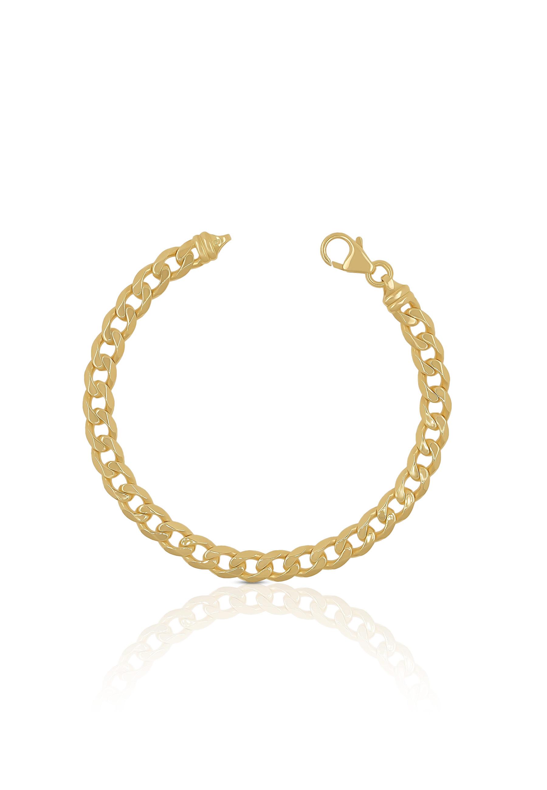 MUAU Schmuck  Bracelet Panzer Gelbgold 750, 6.5mm, 21cm 