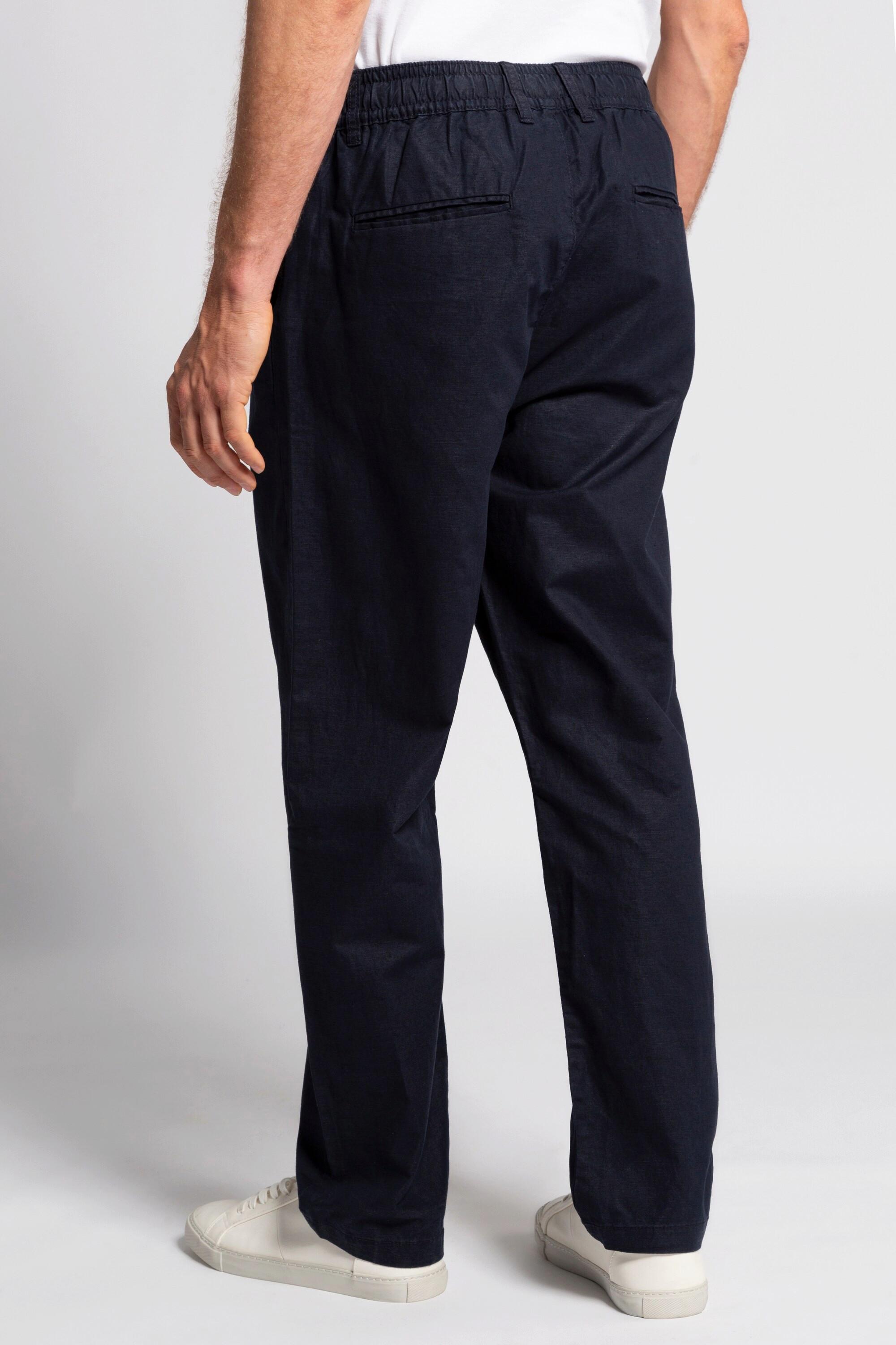 JP1880  Pantalon en lin mélangé. Taille élastique. Coupe Basic Fit 