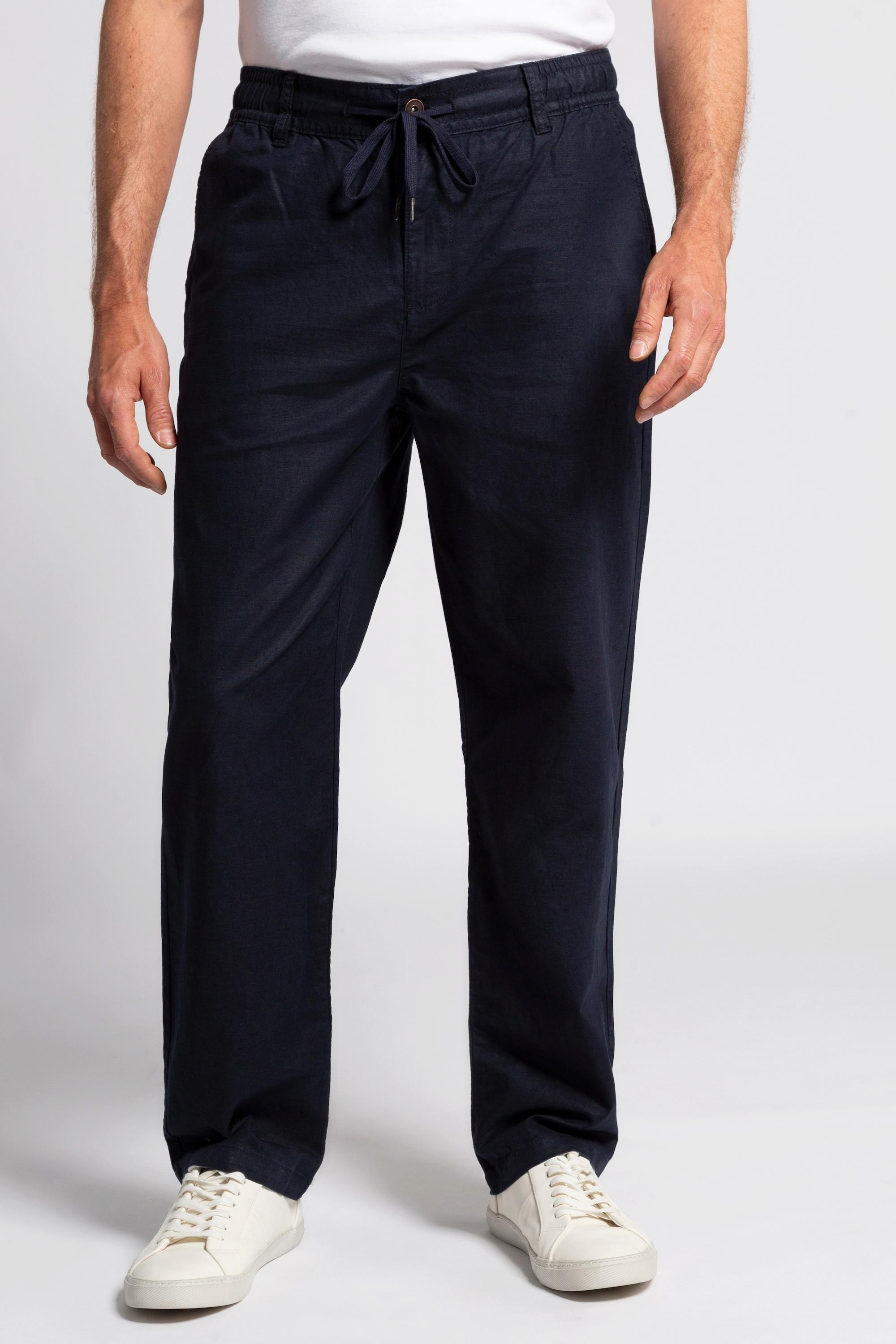 JP1880  Pantaloni basic di misto lino con cintura elastica 