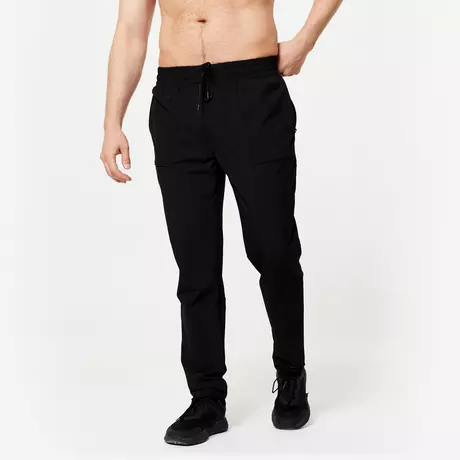 Sweat de fitness essentiel respirant capuche homme - noir uni