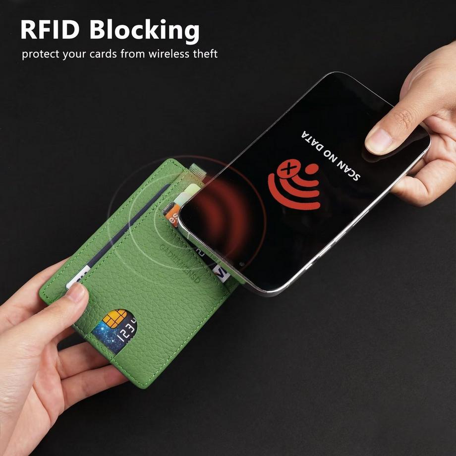 Only-bags.store Portacarte RFID Blocco Pelle Vera Slim  