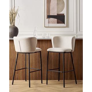 Beliani Lot de 2 chaises de bar en Polyester Moderne MINA  