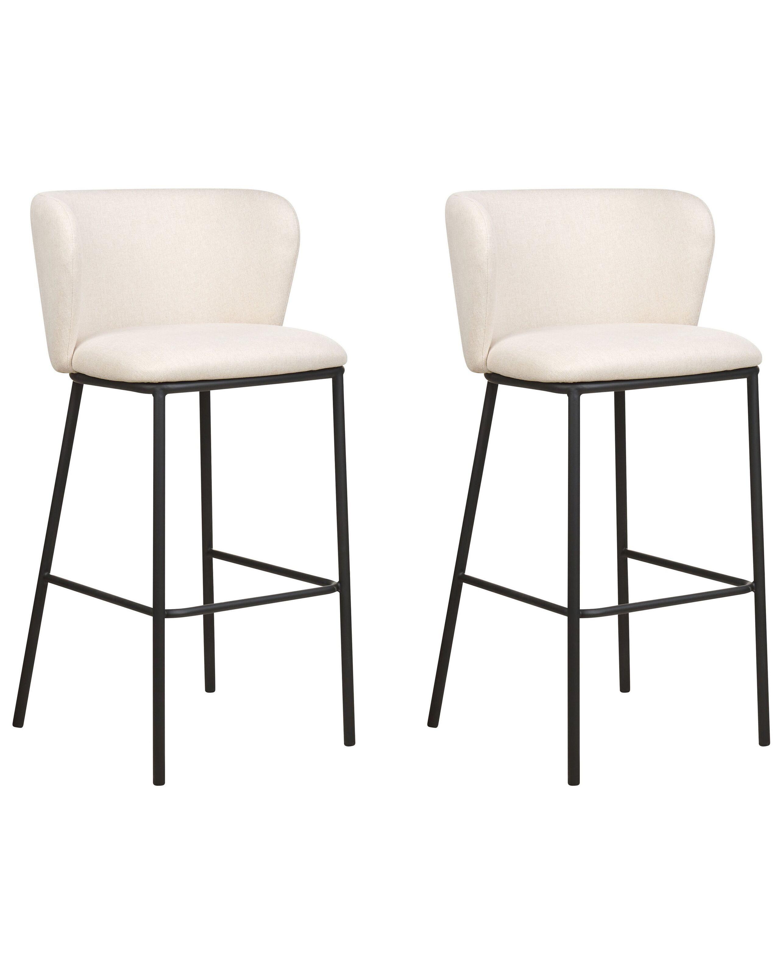 Beliani Lot de 2 chaises de bar en Polyester Moderne MINA  