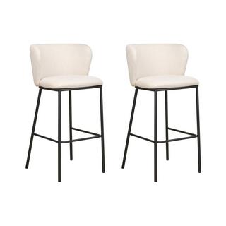 Beliani Lot de 2 chaises de bar en Polyester Moderne MINA  