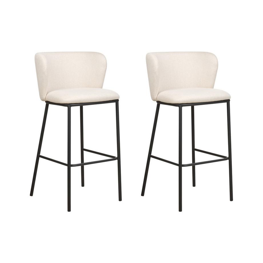 Beliani Set mit 2 Barstühlen aus Stoff Modern MINA  