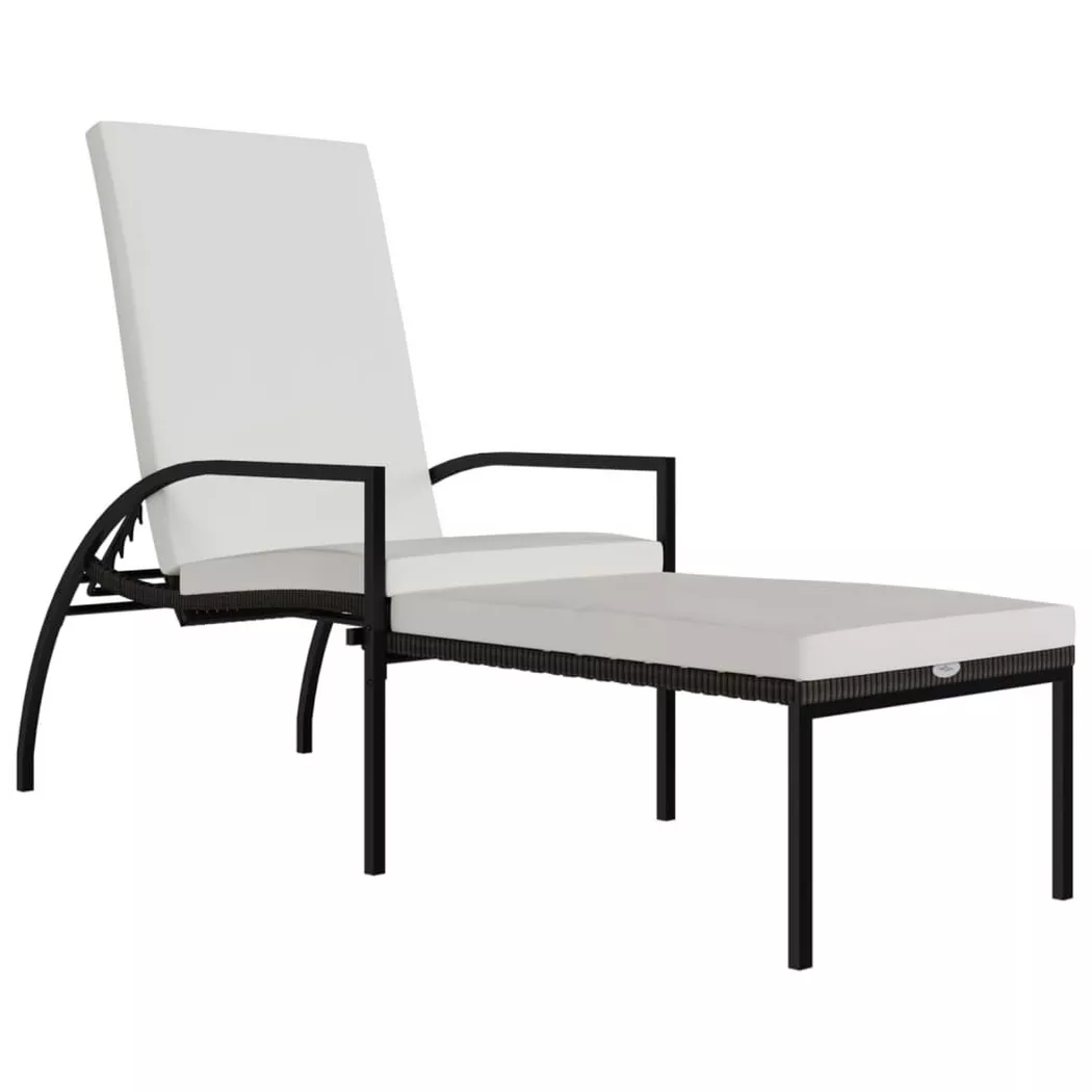 vidaXL Sonnenliege mit Fußhocker PE-Rattan Braun