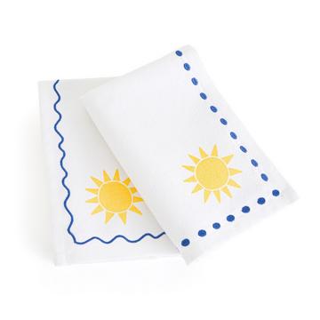 Lot de 2 serviettes de table coton lavé