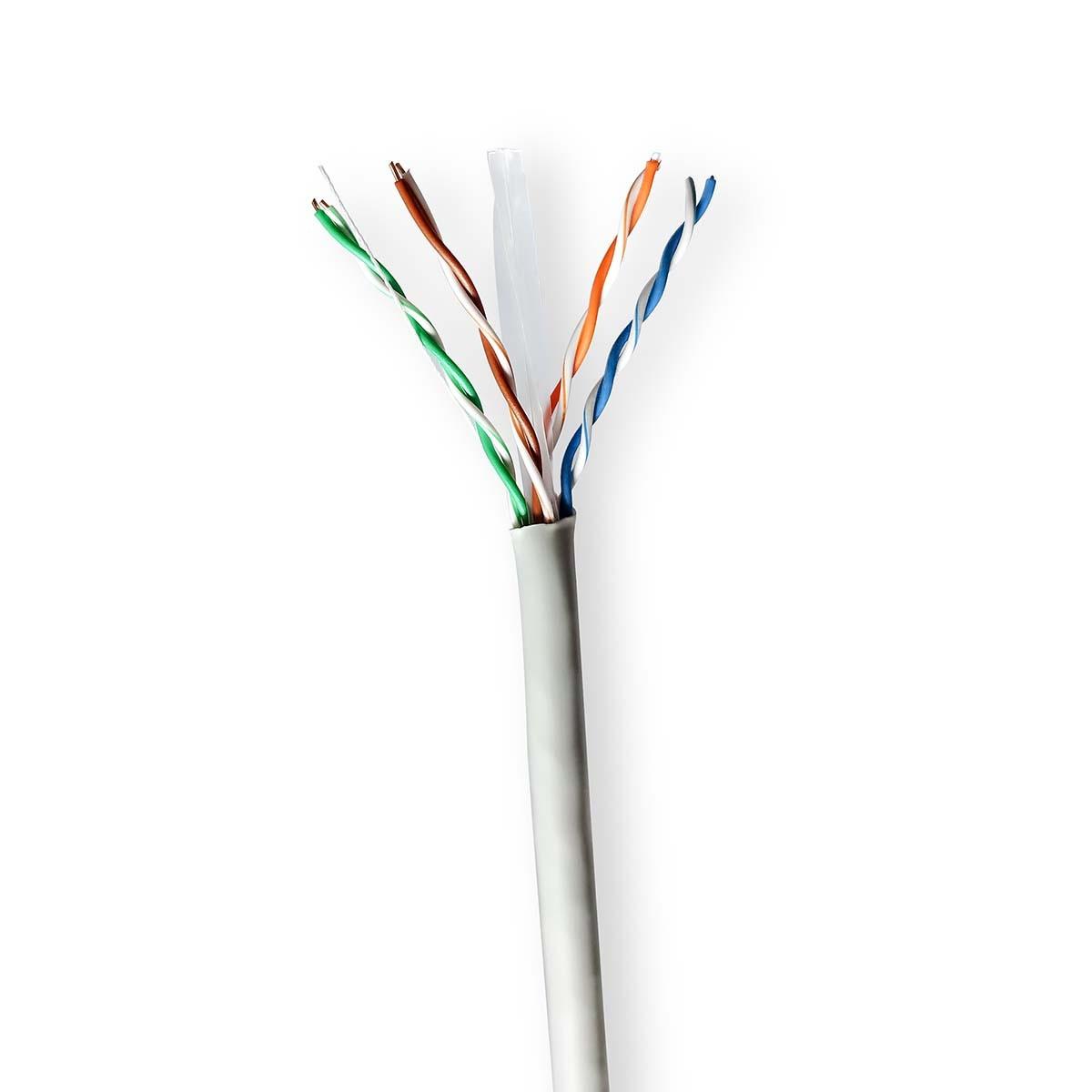 Image of Netzwerkkabeltrommel | CAT6 | Litze | U/UTP | CCA | 100,0 m | Innenbereich | Rund | PVC | Grau | Geschenkkarton