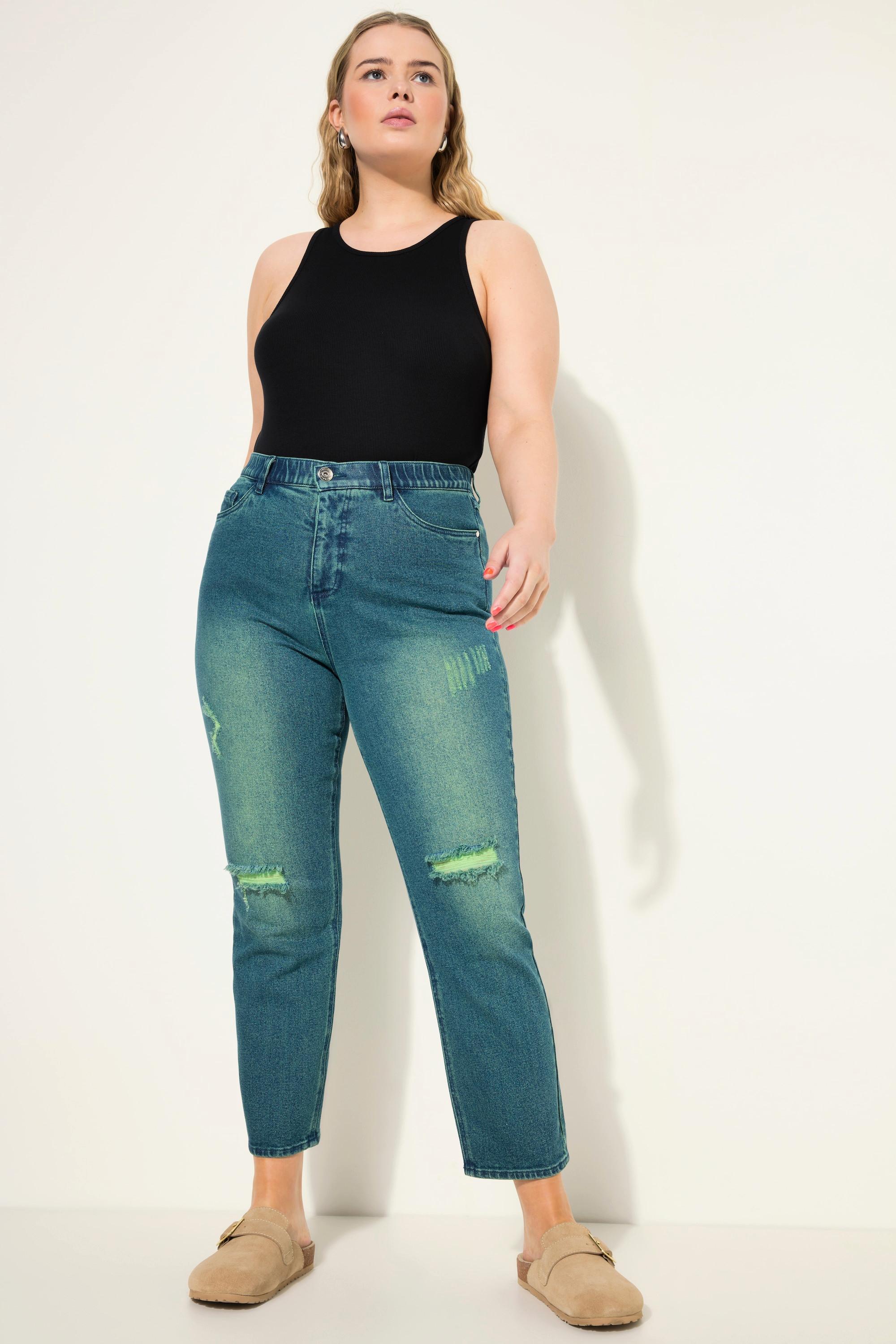 Studio Untold  Mom-Jeans, Wide Legs, Neon destroyed, 5-Pocket 