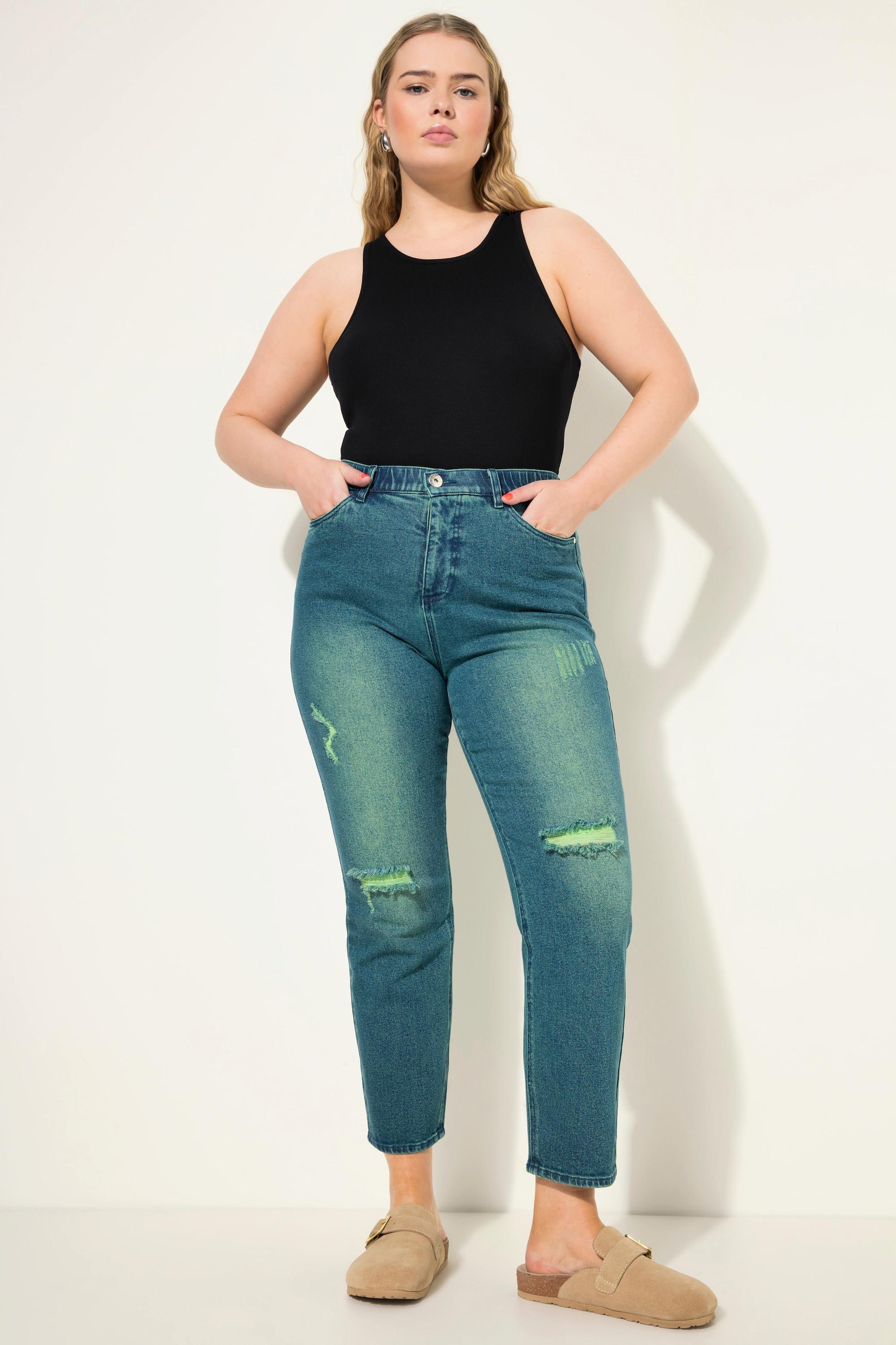 Studio Untold  Mom-Jeans, Wide Legs, Neon destroyed, 5-Pocket 