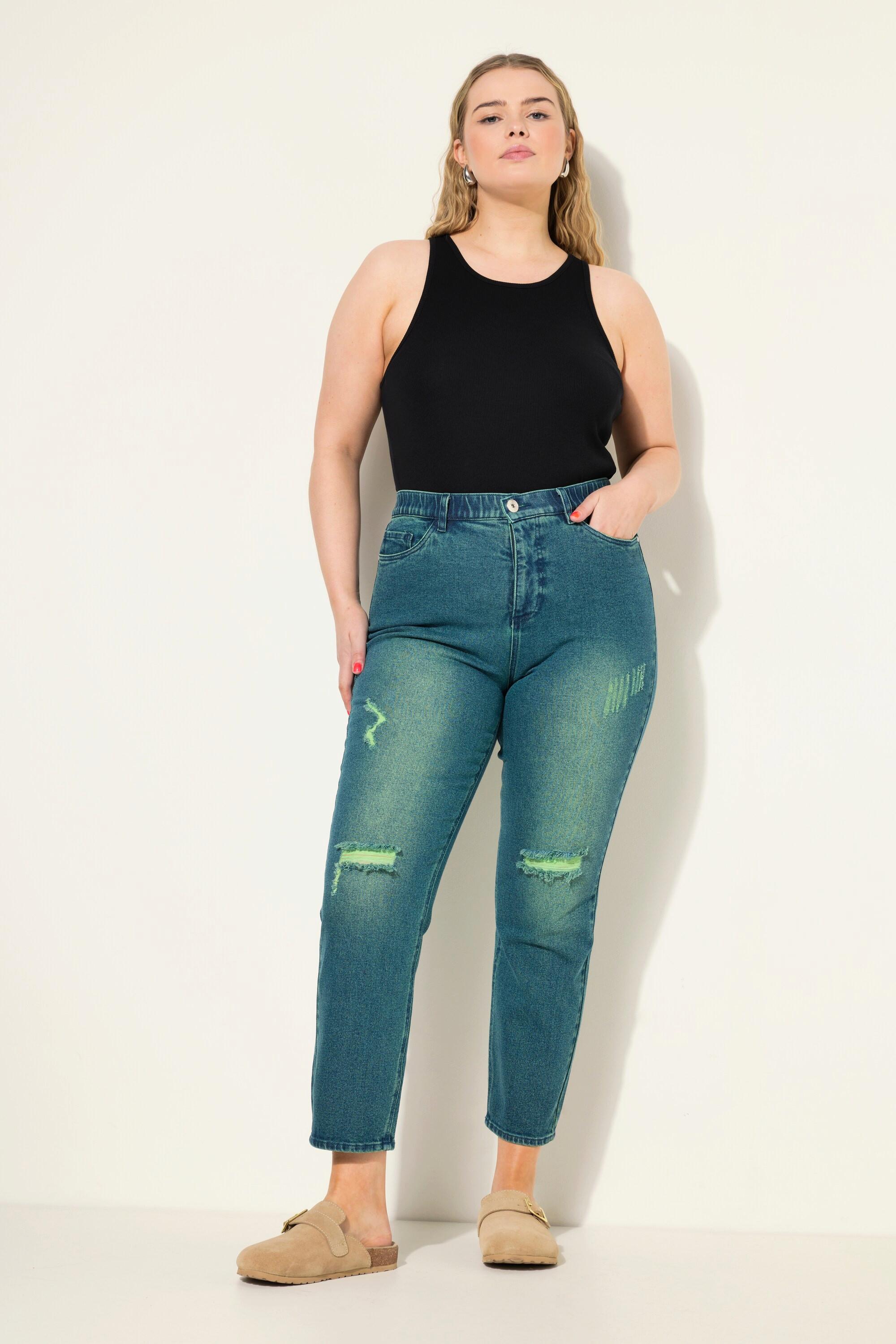 Studio Untold  Mom-Jeans, Wide Legs, Neon destroyed, 5-Pocket 