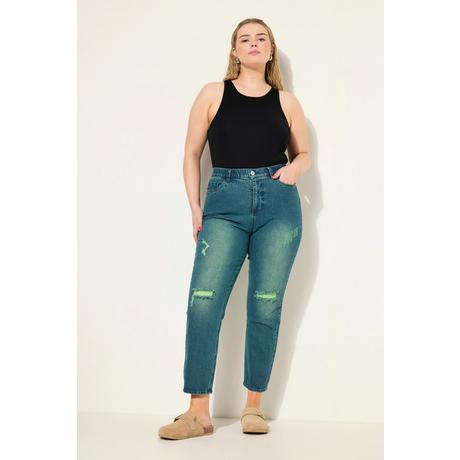 Studio Untold  Mom-Jeans, Wide Legs, Neon destroyed, 5-Pocket 