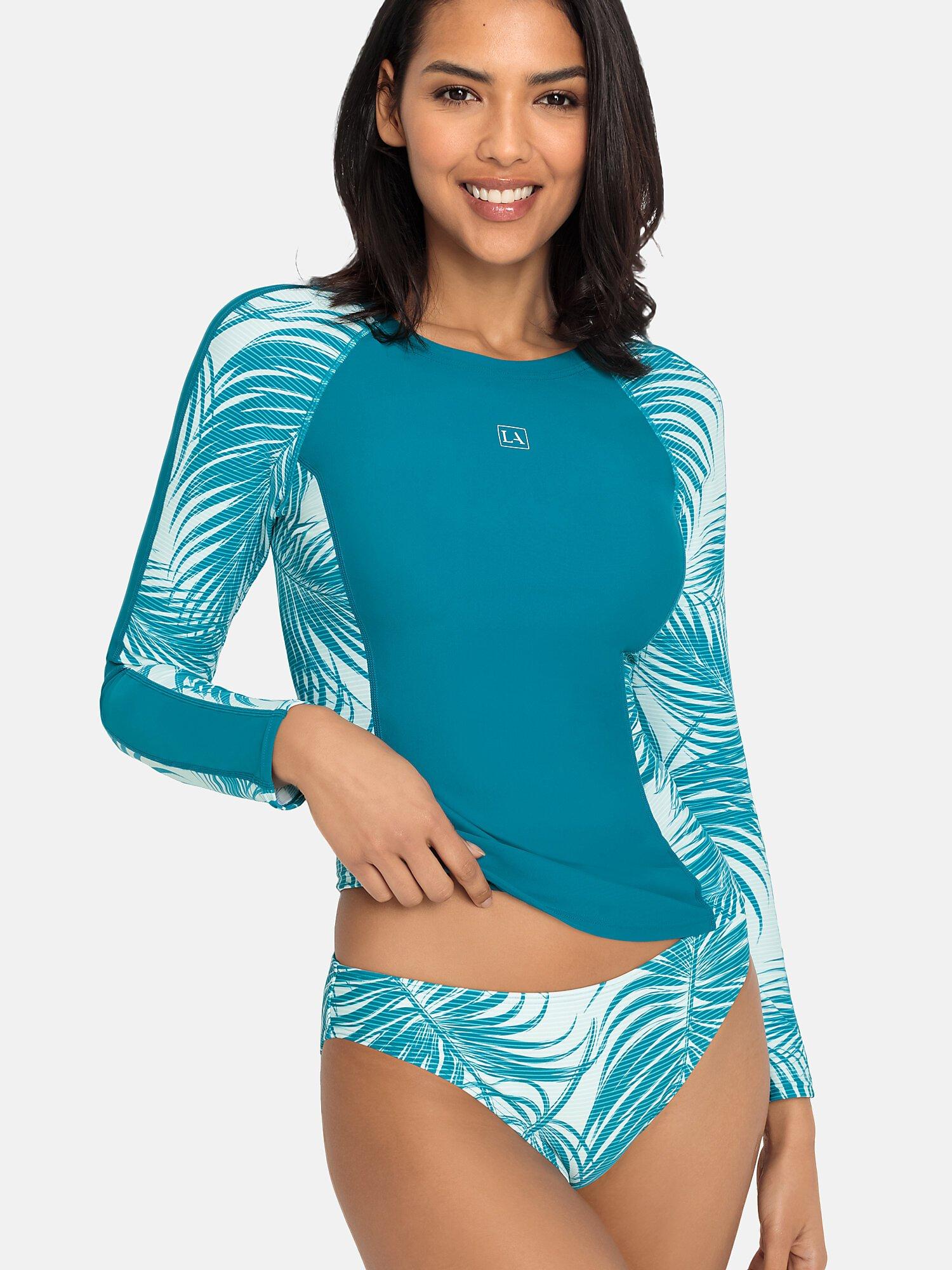 LASCANA  Surf Trikot Top Rashguard Langarm Coal 