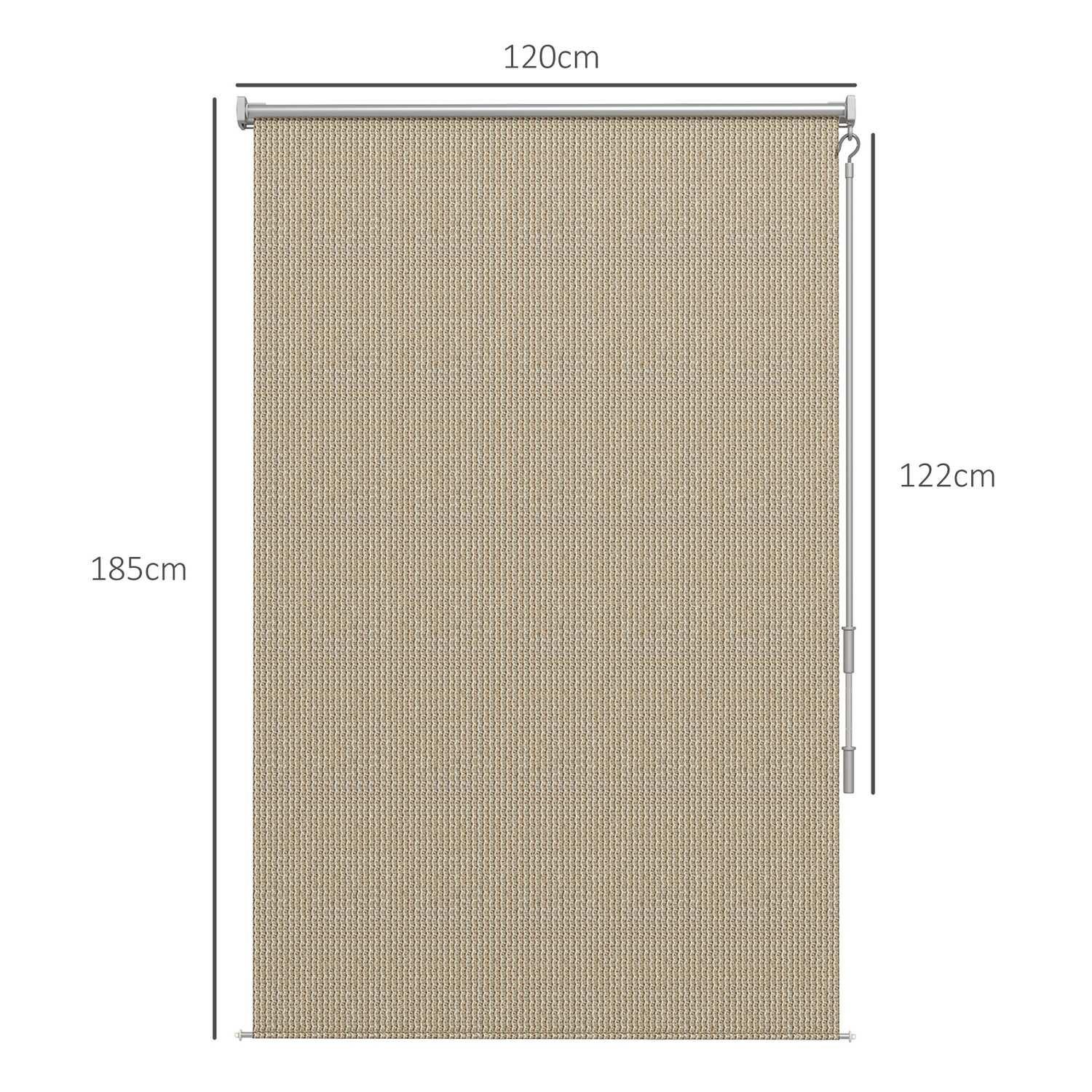 Northio Store enrouleur vertical pour balcon avec manivelle, store enrouleur extérieur 120 x 185 cm, store occultant, brise-vue pour pavillon, jardin, beige  