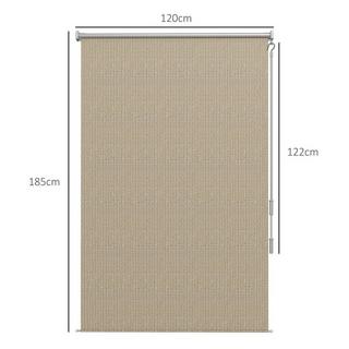 Northio Store enrouleur vertical pour balcon avec manivelle, store enrouleur extérieur 120 x 185 cm, store occultant, brise-vue pour pavillon, jardin, beige  