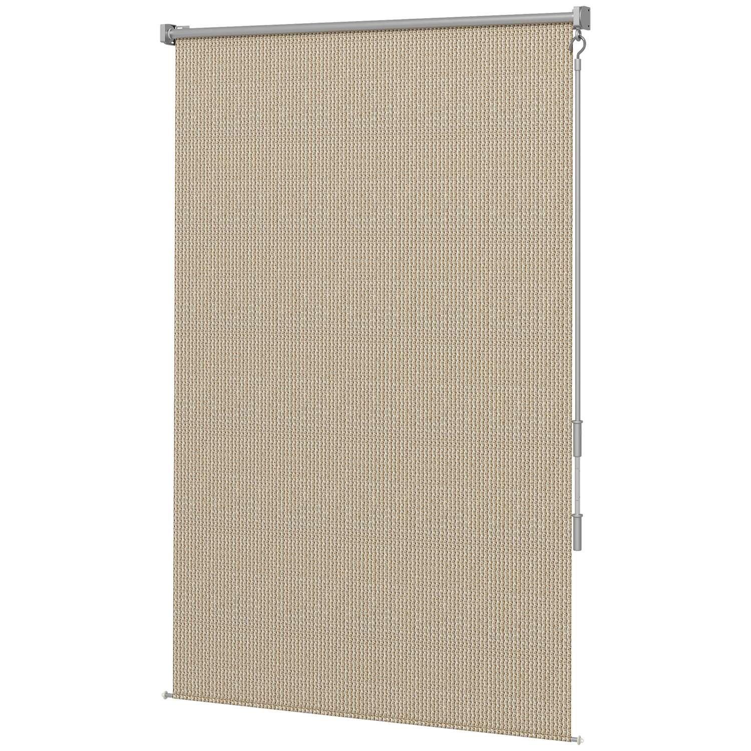 Northio Store enrouleur vertical pour balcon avec manivelle, store enrouleur extérieur 120 x 185 cm, store occultant, brise-vue pour pavillon, jardin, beige  