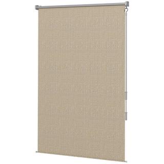 Northio Store enrouleur vertical pour balcon avec manivelle, store enrouleur extérieur 120 x 185 cm, store occultant, brise-vue pour pavillon, jardin, beige  