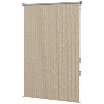 Store enrouleur vertical pour balcon avec manivelle, store enrouleur extérieur 120 x 185 cm, store occultant, brise-vue pour pavillon, jardin, beige