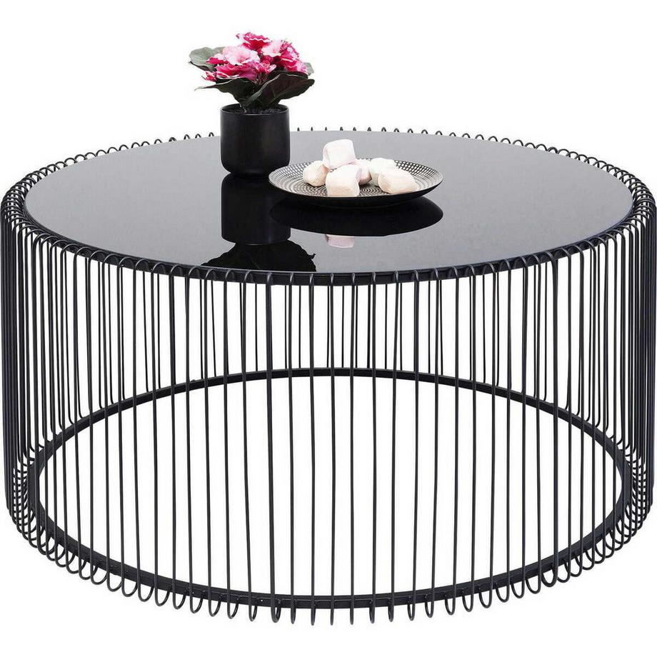 KARE Design Couchtisch Wire Uno Schwarz Ø80cm  