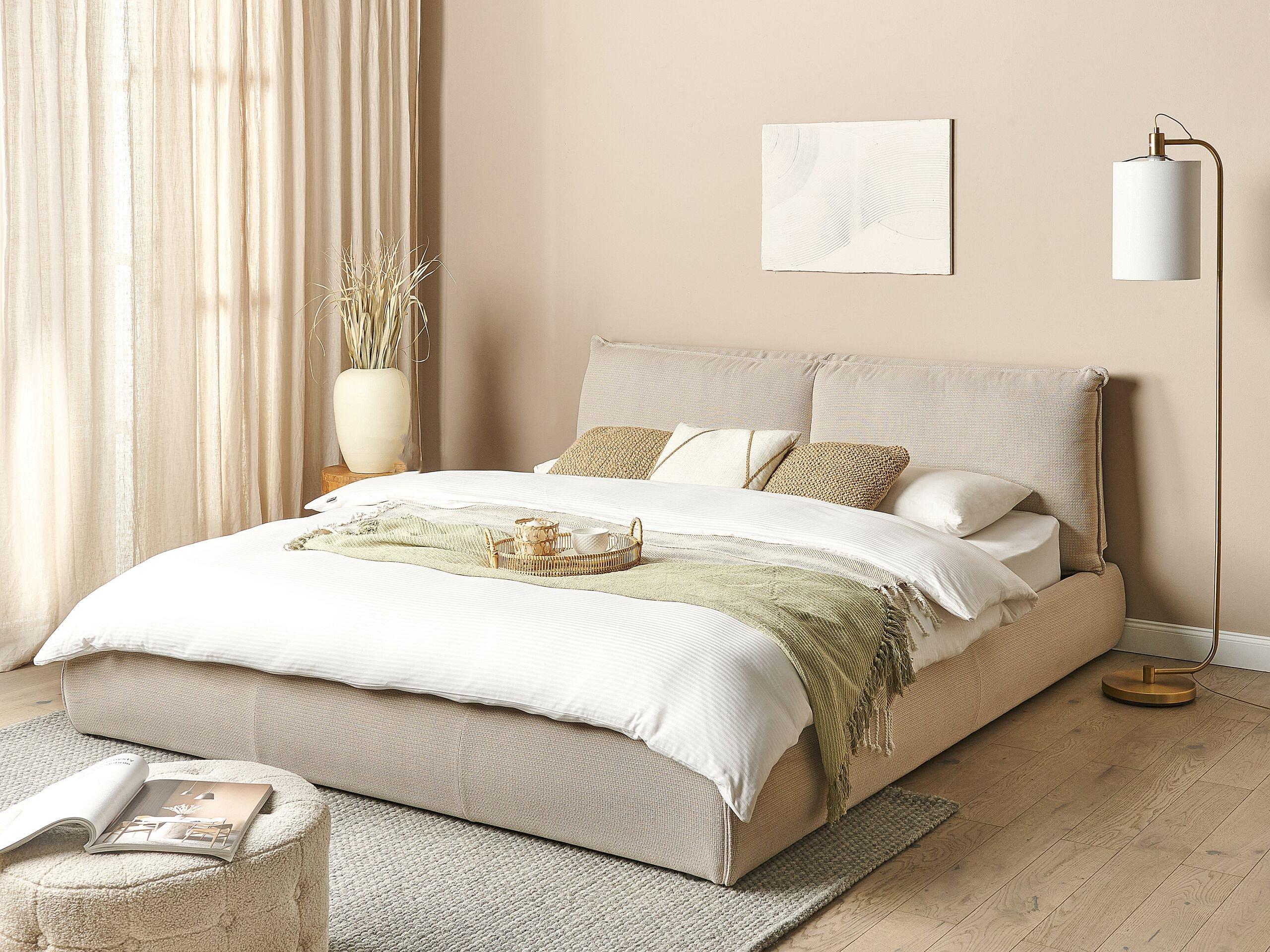 Beliani Bett mit Lattenrost aus Polyester Modern VINAY  