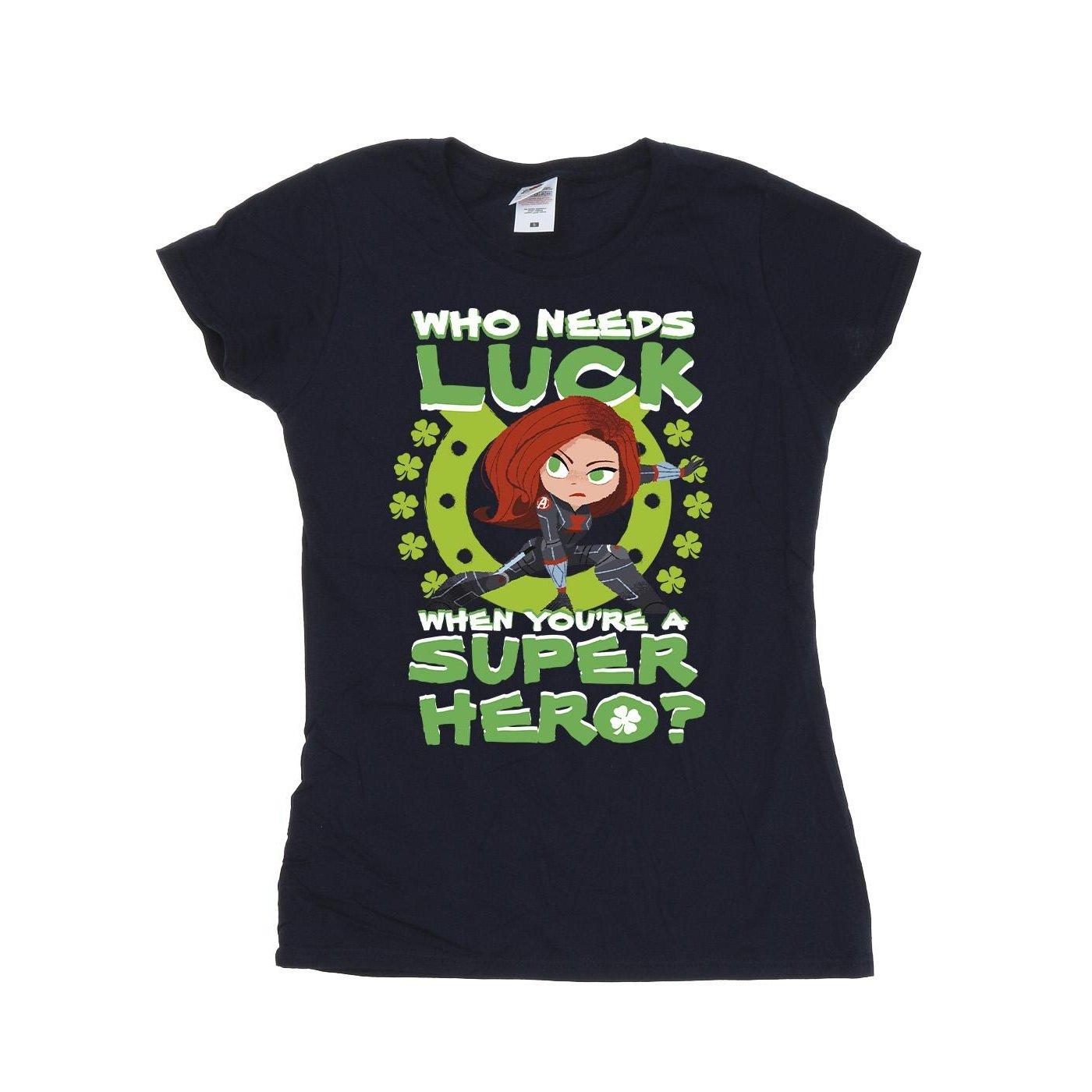 Image of St Patrick's Day Black Widow Luck Tshirt Damen Marine XXL