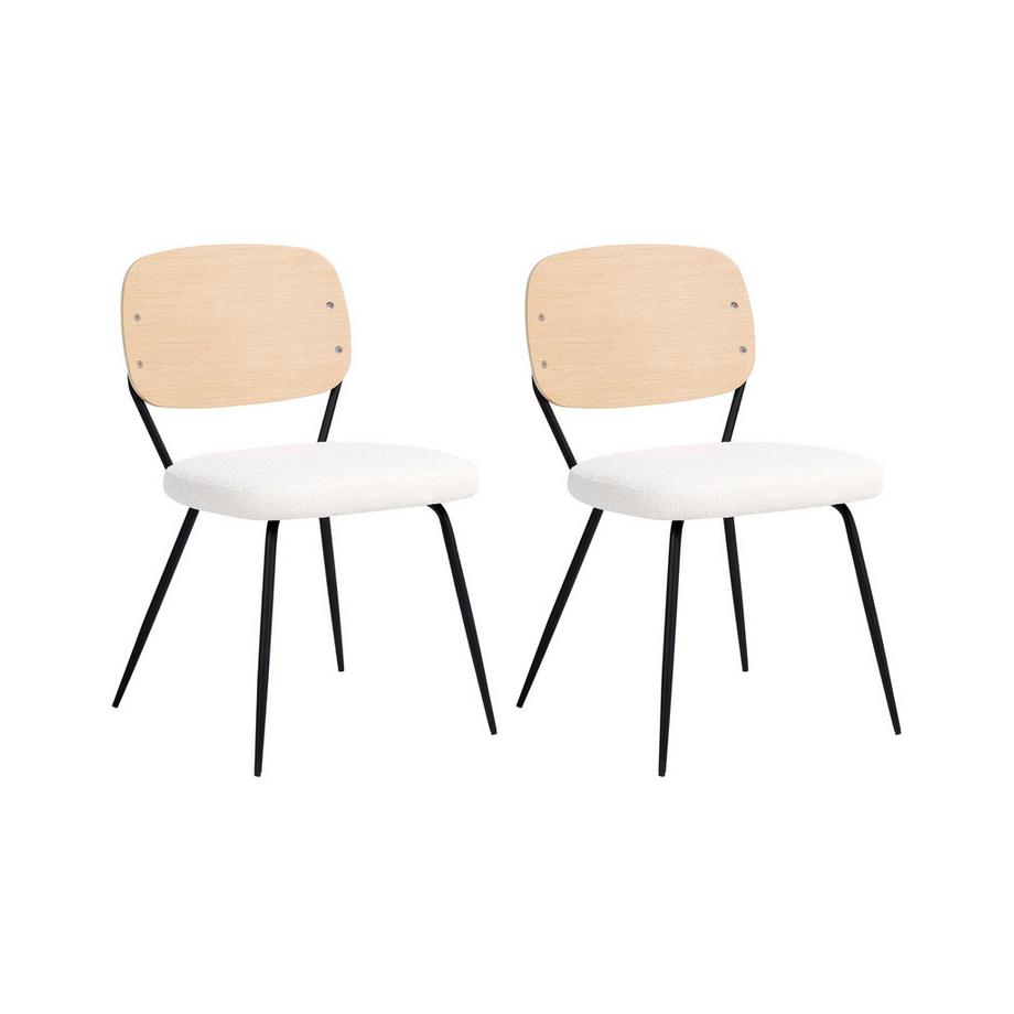 Set di 2 sedie da pranzo en Bouclé Scandinavo EILEEN