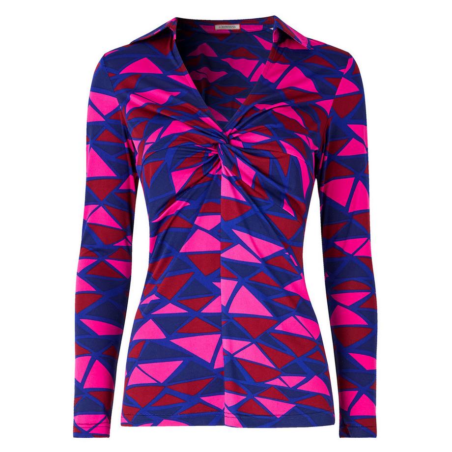 Joe Browns Top in jersey con stampa geometrica ispirato al retrò con nodo frontale  