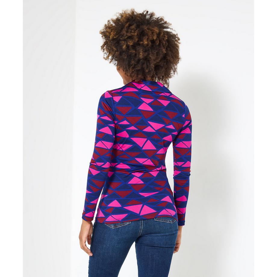Joe Browns Top in jersey con stampa geometrica ispirato al retrò con nodo frontale  