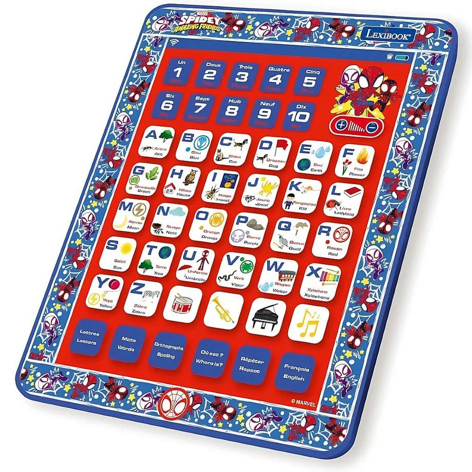Lexibook  Spiderman Lerntablett mit Alphabet und tollen Funktionen (DE/EN) 