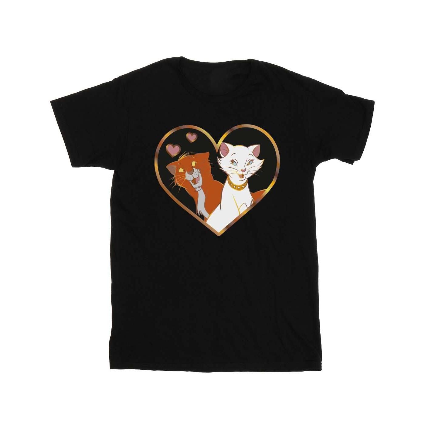 Image of The Aristocats Heart Tshirt Unisex Schwarz 128